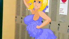 Horny Cheerleader : Big Titted Blonde Girl at your disposal