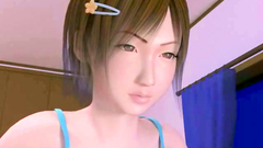 Young 3D housewife with big boobs skillfully licks her husband's cock