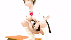 Awesome 3d brunette opens her shaved wet pussy for hardcore fuck