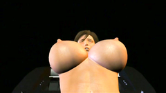 Aliens fuck hairy cunt of a sweet brunette and touch her big boobs