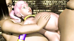 Cum fills the mouth and pussy of a gorgeous 3d maiden