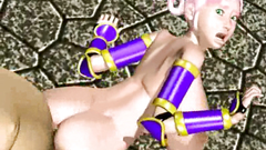 Crazy threesome with gorgeous 3d chicks fucking with a horny male creature