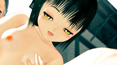 Sweetie in sexy blue stockings gets fucked by a horny male