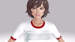 Sporty school girl shows off her perfect tits in 3d movie