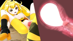 Stretching of a tiny hole of an amazing blonde 3d hottie