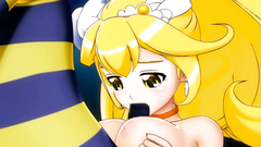 Stretching of a tiny hole of an amazing blonde 3d hottie