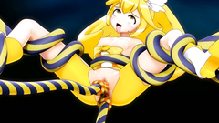 Stretching of a tiny hole of an amazing blonde 3d hottie