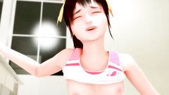 Pretty 3D hentai brunette eat fresh hot cum her boyfriend