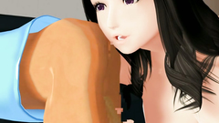 Amazing girl with smooth shaved pussy deep swallows dick and loves wild sex