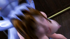 Fabulous hottie with big boobs is screwed by a blue creature