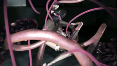 Loads of facial for a fabulous 3d brunette with amazing tits