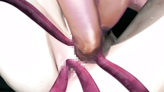 Loads of facial for a fabulous 3d brunette with amazing tits