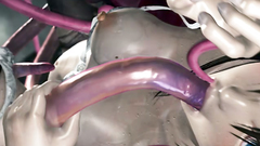 Loads of facial for a fabulous 3d brunette with amazing tits