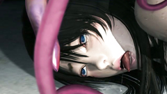 Busty babe is fucking with kinky tentacles in 3d porn