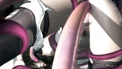 Tentacles fuck hot brunette in 3d porn in all holes