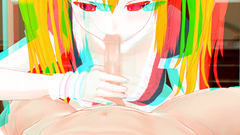 Cute busty hentai teen riding a cock