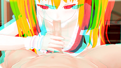 Cute busty hentai teen riding a cock