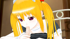 Blonde skinny teenie deeply sucks long anime dick