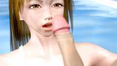 Superb 3D sex in the pool : Hot babe swallows hot cum