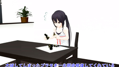 Hentai porn with cute brunette poked by a blue creature