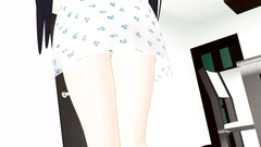 Hentai porn with cute brunette poked by a blue creature