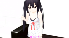 Hentai porn with cute brunette poked by a blue creature