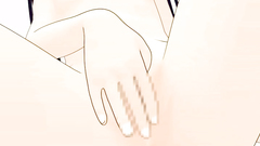 Hentai porn with cute brunette poked by a blue creature