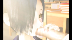 Hot 3d hentai babe with big tits gives a great blowjob