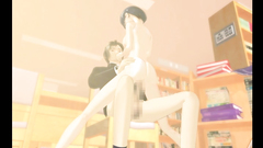 Hottie poked hard in the library - enjoy hot 3d hentai