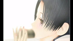 3d hentai porn with a gorgeous brunette tenderly sucking on a dick