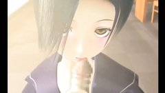 3d hentai porn with a gorgeous brunette tenderly sucking on a dick