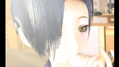 3d hentai porn with a gorgeous brunette tenderly sucking on a dick