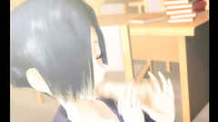 3d hentai porn with a gorgeous brunette tenderly sucking on a dick