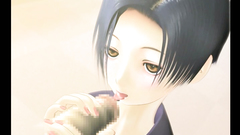 3d hentai porn with a gorgeous brunette tenderly sucking on a dick