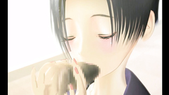 3d hentai porn with a gorgeous brunette tenderly sucking on a dick