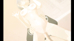Cute 3d hentai hottie with big boobs bounces on a cock