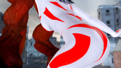 Gigantic creature fucks 3d hottie in the street