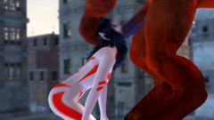 Gigantic creature fucks 3d hottie in the street