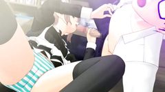 Asslicking and deep pussy fucking for a stunning 3d maid