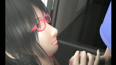 Young pretty girl in pink glasses with round big ass riding a cock