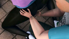 Double penetration porn with 3d hottie fucked in the public toilet