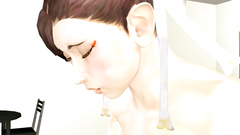 Busty 3d babe is fornication in different position with her male