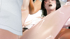 Loads of sperm of the face of a gorgeous 3d school girl with big tits