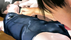 Cumshots all over the body of a gorgeous 3d babe who fucks her young boyfriend