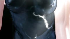 Cumshots all over the body of a gorgeous 3d babe who fucks her young boyfriend