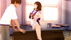 Gorgeous 3d babe gets horny with her young boyfriend