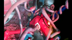 Tiny shaved holes of a grogeous 3d heroine are filled with tentacles