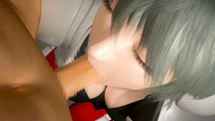 Double penetration of the holes of a fabulous and busty 3d beauty