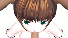 Titjob and blowjob by a hot cutie who wants to try it all