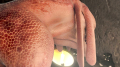 Dirty 3D Monster chained Sexy girl handcuffs and pushed in her pussy dildo